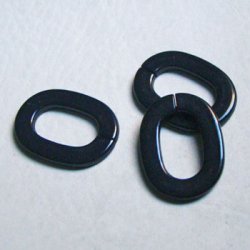 画像1: 2pcs 31.5x23.5 Black flat oval plastic hoop