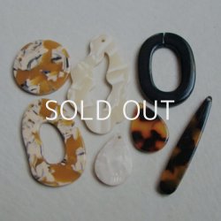 画像4: 42x7 Tortoise lucite flat drop beads