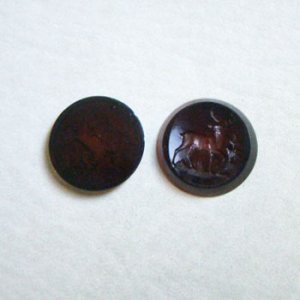 画像2: 17mm Brown "Deer" intaglio cabochon