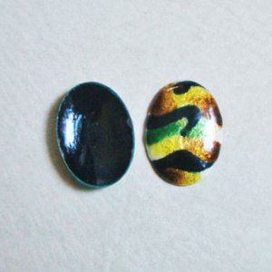 画像1: 25x18 OV "Camouflage" enameled cabochon
