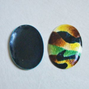 画像1: 41x30 OV "Camouflage" enameled cabochon