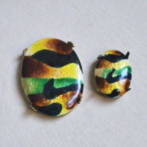 画像3: 25x18 OV "Camouflage" enameled cabochon