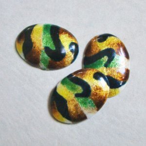 画像2: 25x18 OV "Camouflage" enameled cabochon