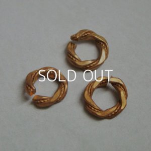 画像1: brass 14.2mm textured ring