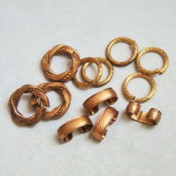 画像2: 2pcs brass 11mm textured ring