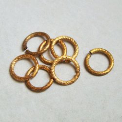 画像1: 2pcs brass 11mm textured ring