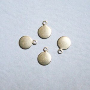 画像1: 2pcs brass 7.5mm tag charm