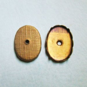 画像1: aged brass 25x18 oval FB setting
