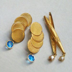 画像2: 4-circle textured prong back finding