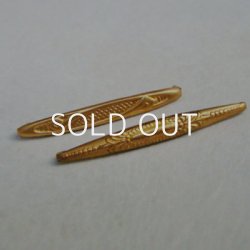 画像2: brass "Ornate" long oval prong back finding