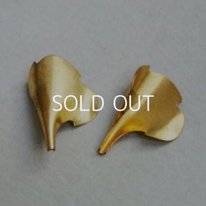 画像2: brass 35x21 rolled petal L & R set