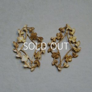 画像1: brass 34x23 floral dia filigree