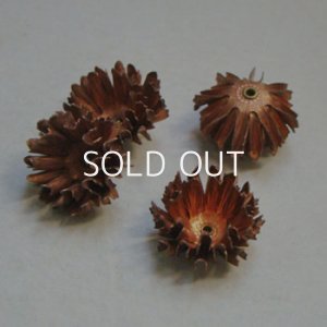画像1: aged copper 25mm 3-layered flower