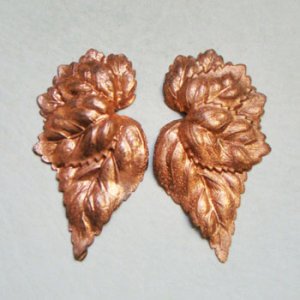 画像1: copper 62x35 detailed leaf L & R set