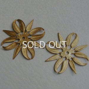 画像1: brass 38x38 leaf spoke finding