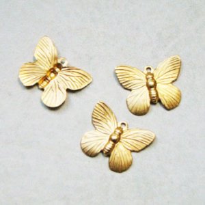 画像1: brass butterfly charm