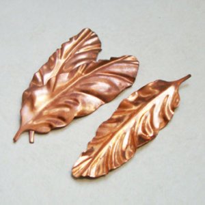 画像1: aged copper 68x25 leaf stamping