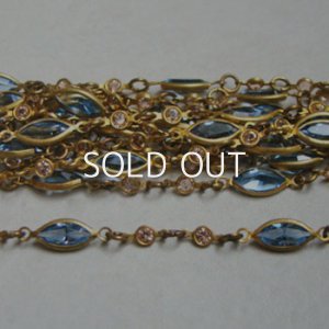 画像1: VSW  "10x5 Lt.Sapphire & 24pp Lt.Peach" channel link chain