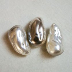画像2: 33x20 gray~silver baroque drop pearl
