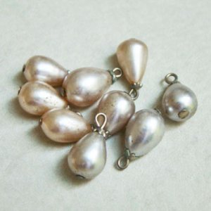画像1: 8〜9x16 drop pearl with silver cap