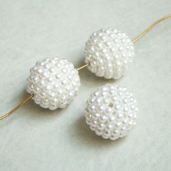 画像2: 16mm white tiny pearl wrapped beads
