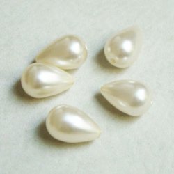 画像2: 2pcs 16x10 off-white acrylic drop pearl