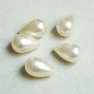 画像2: 2pcs 16x10 off-white acrylic drop pearl