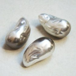 画像1: 33x20 gray~silver baroque drop pearl