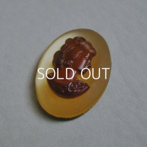 画像2: 25x18 "Frost Topaz/Brown" lady cameo