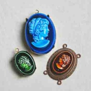画像3: 30x22 OV blue glass cameo