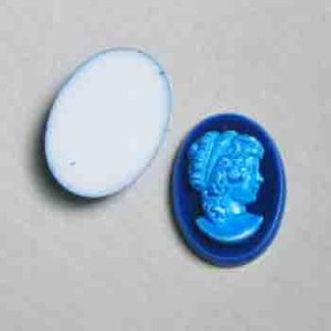 画像1: 30x22 OV blue glass cameo