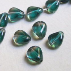 画像1: 14x12 "Gray/Emerald" drop beads