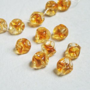 画像1: 11mm Topaz 2-tone pinched beads