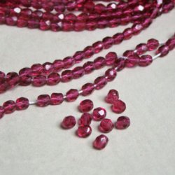 画像1: 10pcs 4mm "Pink Tourmaline" faceted beads