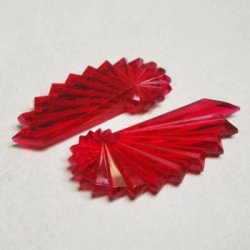 画像2: 57x35 lucite spiral beads "Ruby Red"