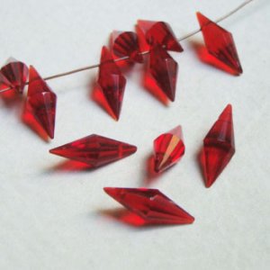 画像1: 20x7 Ruby pointed drop beads