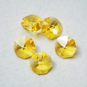 画像1: "Light Topaz" 14mm OCT 2-hole beads