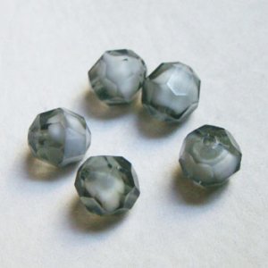 画像2: 12mm "Gray/White givre" faceted beads