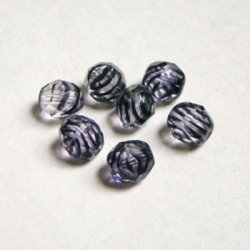 画像2: 2pcs 8mm "Clear/Purple" stripe beads