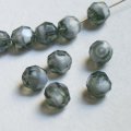 12mm "Gray/White givre" faceted beads