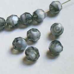 画像1: 12mm "Gray/White givre" faceted beads