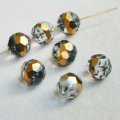 14mm "Clear/Metallic" faceted beads