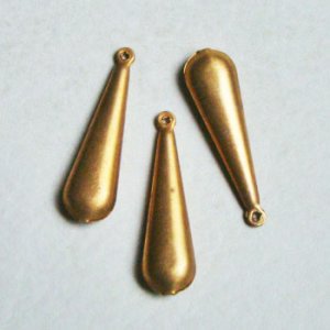 画像1: 37x10 brass hollow drop charm