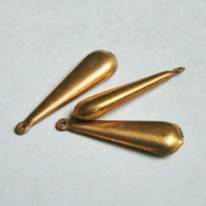 画像2: 37x10 brass hollow drop charm