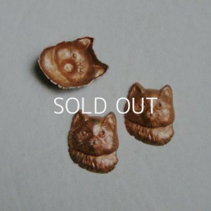 画像1: aged brass Cat Face stamping