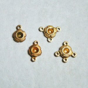 画像1: tiny flower setting charm / connector