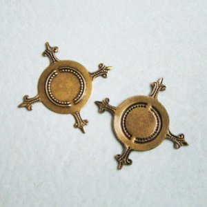 画像1: OX brass 19mm CB fancy prong setting