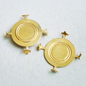 画像1: brass 24mm CB fancy prong setting