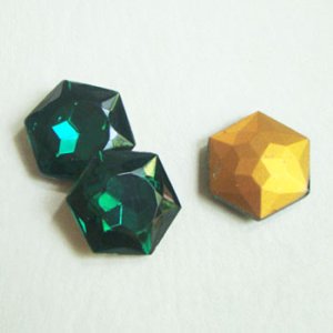 画像7: 18mm hexagon glass stone "Jet"