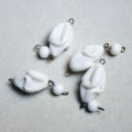 White glass beads link drop
